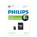 Card memorie Micro SDHC, cu adaptor SD, clasa 10, PHILIPS - 8GB