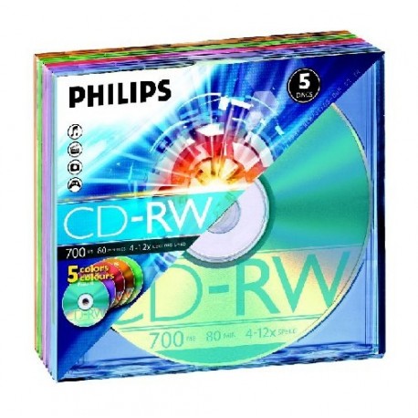 CD-RW 700MB-80min. Slimcase, 4-12x, PHILIPS