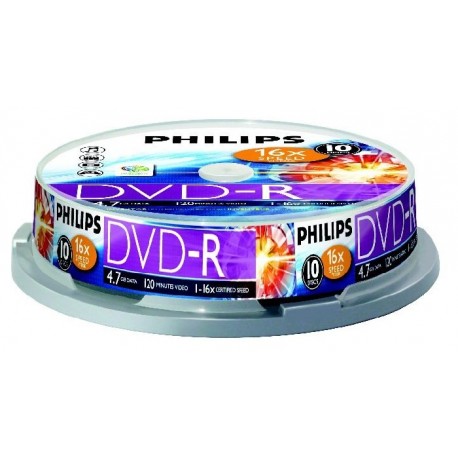 DVD-R 4.7GB, (10 buc. Spindle, 16x) PHILIPS