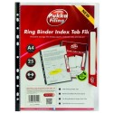 Folie protectie documente A4, cu index, capacitate 25 coli, 5 buc/set, PUKKA - transparent