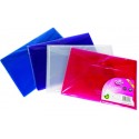 Mapa protectie documente, A5 landscape, cu capsa, 10/set, PUKKA - transparent albastru