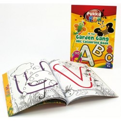 Carte colorat, A4, 24 file, 100g/mp, coperti carton, PUKKA In the Garden Gang ABC