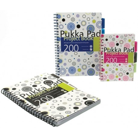 Project Book A4, 100 file 80g/mp, cu spirala dubla, coperti PP, PUKKA Confetti - dictando