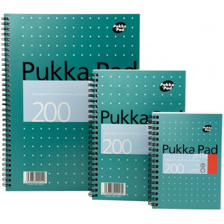 Caiet cu spirala dubla A6, 100 file 80g/mp, coperti carton, PUKKA Metallic - dictando