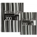 Caiet cu spirala dubla A4, 100 file 80g/mp, coperti PP, PUKKA Black Stripes - dictando