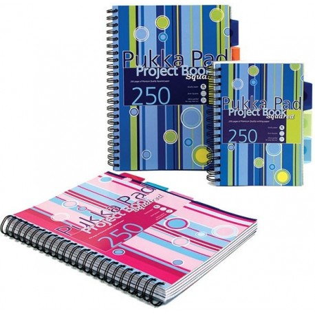 Project Book A5, 125 file 80g/mp, cu spirala dubla, coperti PP, PUKKA Stripes - matematica