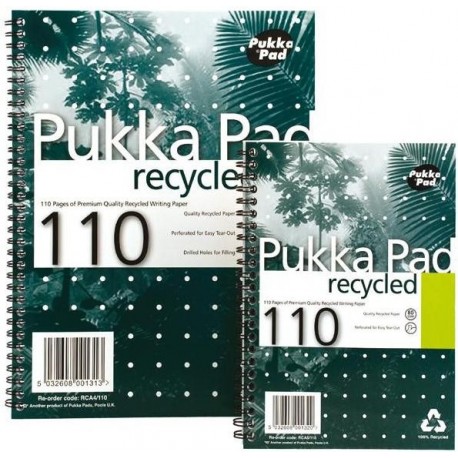 Caiet cu spirala dubla A4, 55 file 80g/mp, coperti carton, PUKKA Recycled - dictando