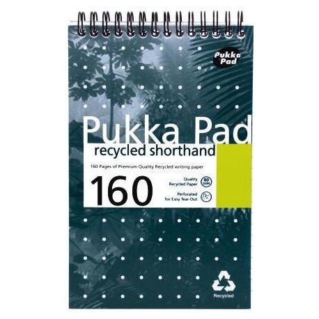 Blocnotes cu spirala 203 x 128mm, 80 file 80g/mp, coperti carton, PUKKA Recycled Shorthand - dictand