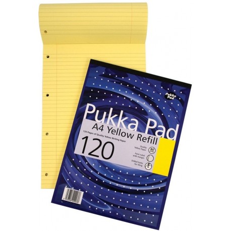 Blocnotes A4, 60 file, 80g/mp, coperti carton, PUKKA Metallic Refill - dictando - hartie galbena