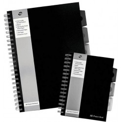 Project Book A5, 125 file 80g/mp, cu spirala dubla, coperti PP rigide, PUKKA Black - dictando