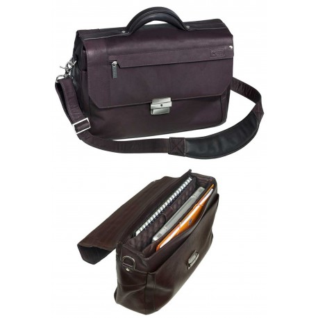 Geanta PIERRE Urban Line, din piele maro, pentru laptop, 28 x 40 x 15cm