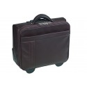 Geanta PIERRE Urban Line, cu rotile, din piele maro, pentru laptop, 44 x 42 x 23cm