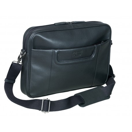 Geanta PIERRE Mini Line, slim, din piele neagra, pentru laptop, 26 x 36 x 5,5cm