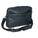 Geanta PIERRE Mini Line, slim, din piele neagra, pentru laptop, 26 x 36 x 5,5cm