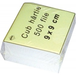 Rezerva cub hartie alb 9x9x7cm, 500 coli/cub
