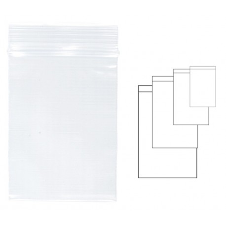 Pungi plastic cu fermoar pentru sigilare, 80 x 120 mm, 100 buc/set, KANGARO - transparente