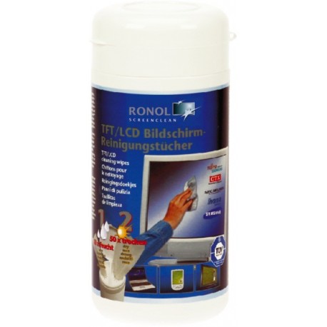 Servetele umede pt. curatare monitoare TFT/LCD, 100/tub, RONOL