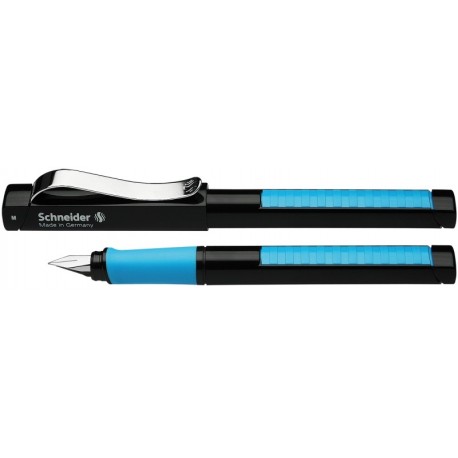 Stilou SCHNEIDER Base Neon (tip M - medium) - corp negru/albastru neon