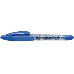 Roller cu cartus SCHNEIDER Base Ball, rubber grip, corp albastru, cu decor - scriere albastra