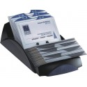 Fisier liniar cu capac VIP V pentru 200 carti de vizita 67 x 102mm, ROLODEX - negru