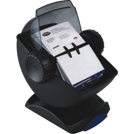 Fisier rotativ cu capac pentru 400 carti de vizita 67 x 102mm, ROLODEX - negru