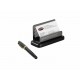 Suport carti vizita, ROLODEX Wood & Metal - lemn negru/metal cromat