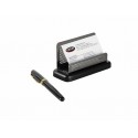 Suport carti vizita, ROLODEX Wood & Metal - lemn negru/metal cromat