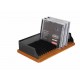Suport CD-uri cu carcasa, ROLODEX Wood & Metal - lenm cires/metal negru