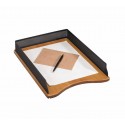 Tavita documente ROLODEX Wood & Metal - lemn cires/metal negru