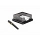 Suport cub hartie, ROLODEX Wood & Metal - lemn negru/metal cromat