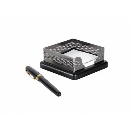 Suport cub hartie, ROLODEX Wood & Metal - lemn negru/metal cromat