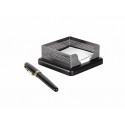 Suport cub hartie, ROLODEX Wood & Metal - lemn negru/metal cromat