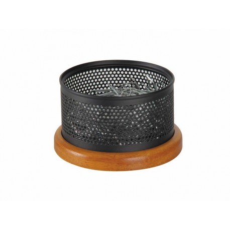 Suport agrafe, ROLODEX Wood & Metal - lemn cires/metal negru