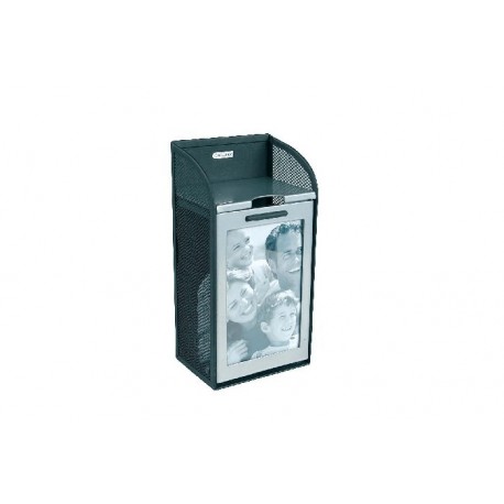 Fisier liniar metalic, vertical, cu capac, pentru 500 carti de vizita, ROLODEX - negru