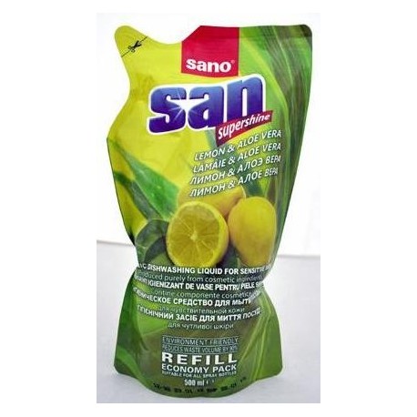 Detergent lichid pentru degresarea vaselor (REZERVA ),500ml-SANO SAN SENSITIVE