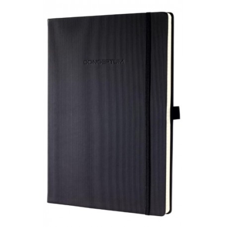 Caiet lux cu elastic, coperti Softwave, A4, 97 file, Conceptum - classic negru - matematica