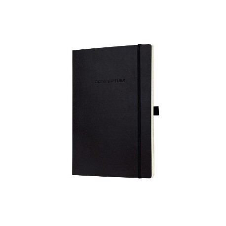 Caiet lux cu elastic, coperti soft, A4(187 x 270mm), 97 file, Conceptum - classic negru - matematica