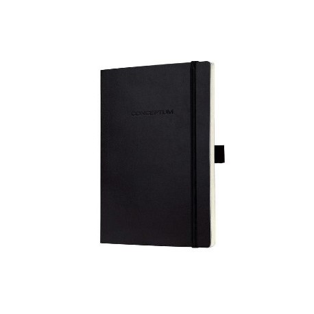 Caiet lux cu elastic, coperti soft, A5(135 x 210mm), 97 file, Conceptum - classic negru - matematica