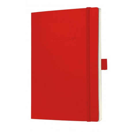 Caiet lux cu elastic, coperti soft, A5(135 x 210mm), 97 file, Conceptum - classic rosu - velin