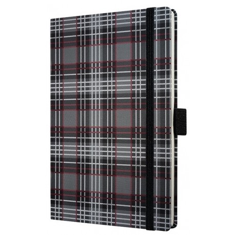 Caiet lux cu elastic, coperti rigide, A6(95 x 140mm), 97 file, Conceptum - fashion plaid - velin