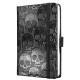 Caiet lux cu elastic, coperti rigide, A6(95 x 140mm), 97 file, Conceptum - shiny skull - dictando