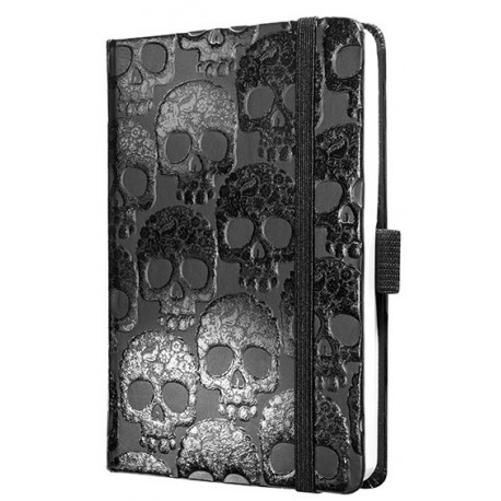Caiet lux cu elastic, coperti rigide, A6(95 x 140mm), 97 file, Conceptum - shiny skull - dictando