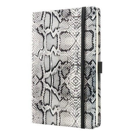 Caiet lux cu elastic, coperti imitatie crocodil, A5(130 x 200mm), 97 file, Conceptum -alb-matematica
