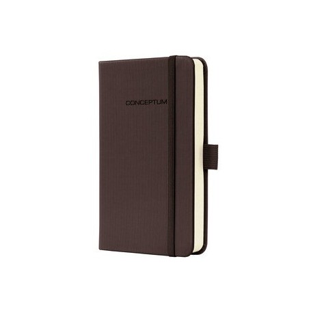 Caiet lux cu elastic, coperti softwave, A6(95 x 150mm), 97 file, Conceptum - Coffee brown-matematica