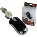 Mini Mouse optic cu 3 butoane + scroll, cablu retractabil, STEY
