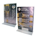 Display plastic pentru pliante, forma "T", 1/3 A4, STEY - transparent