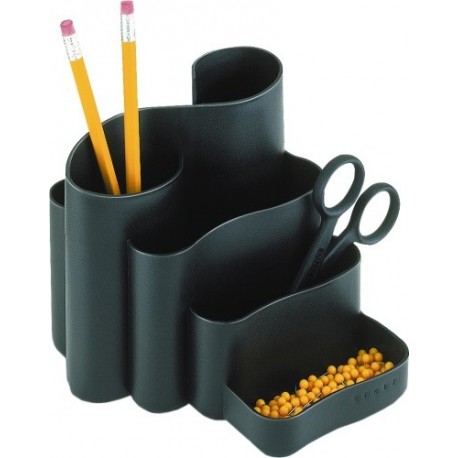Suport cu 6 compartimente pentru accesorii de birou STEY - negru