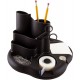 Suport cu 8 compartimente pentru accesorii de birou, rotativ, STEY - negru