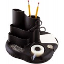 Suport cu 8 compartimente pentru accesorii de birou, rotativ, STEY - negru