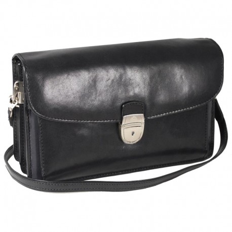 Geanta Unisex, din piele neagra, 26.5x16cm, TONY PEROTTI -Versilia Collection